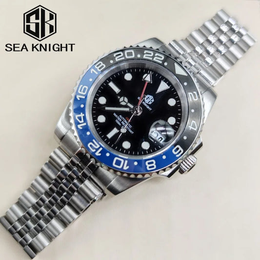 Sea knight Sapphire Glass 40MM Ceramic GMT Mechanical Watches 100m